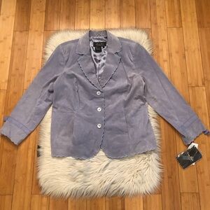 Vintage Terry Lewis Classic Luxuries 100% Genuine Leather Lavender Jacket 1X